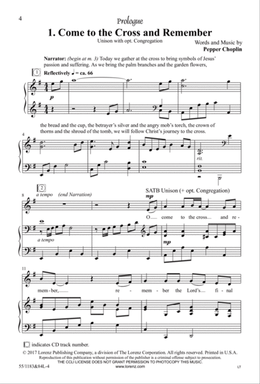 Come to the Cross and Remember - SATB with Performance CD image number null