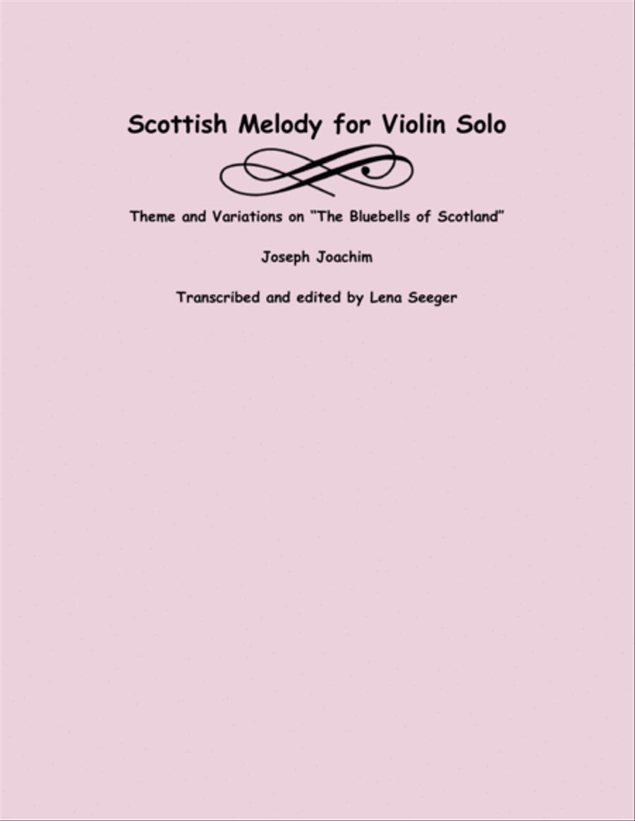 Scottish Melody for Violin Solo Scottish Melody for Violin Solo Violin Solo scores gallery preview page 1