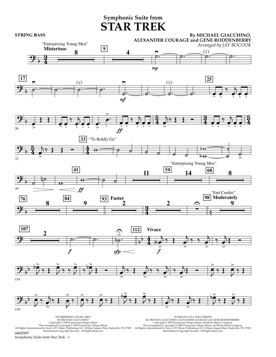 Symphonic Suite from Star Trek - String Bass