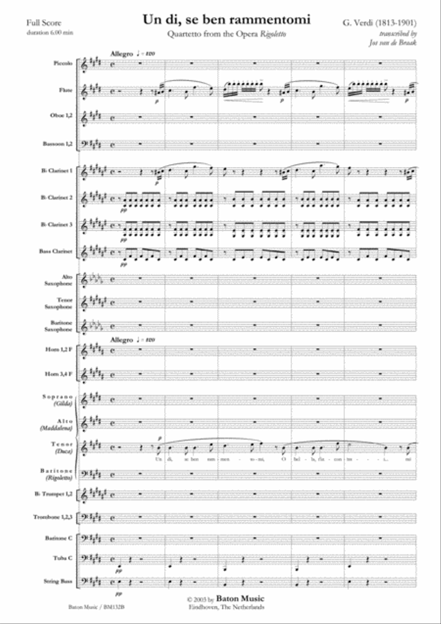 Un di, se ben rammentomi Concert Band scores gallery preview page 2