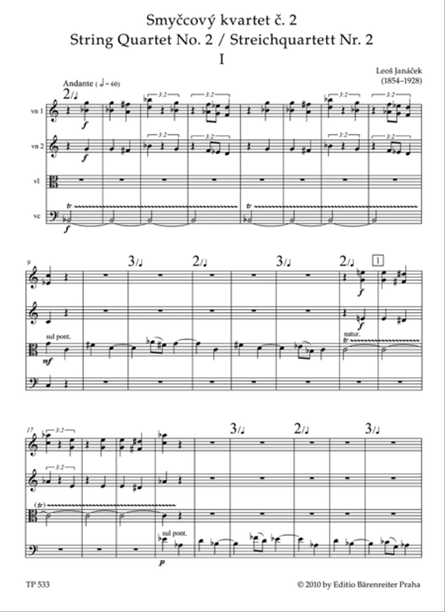Smyccovy kvartet c. 2 No. 2 'Listy duverne' Cello scores gallery preview page 2