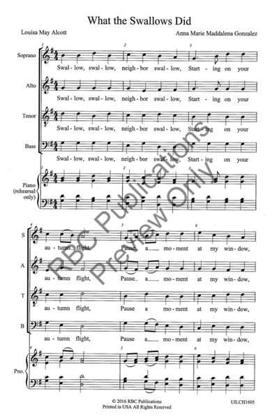 What the Swallows Did (SATB)