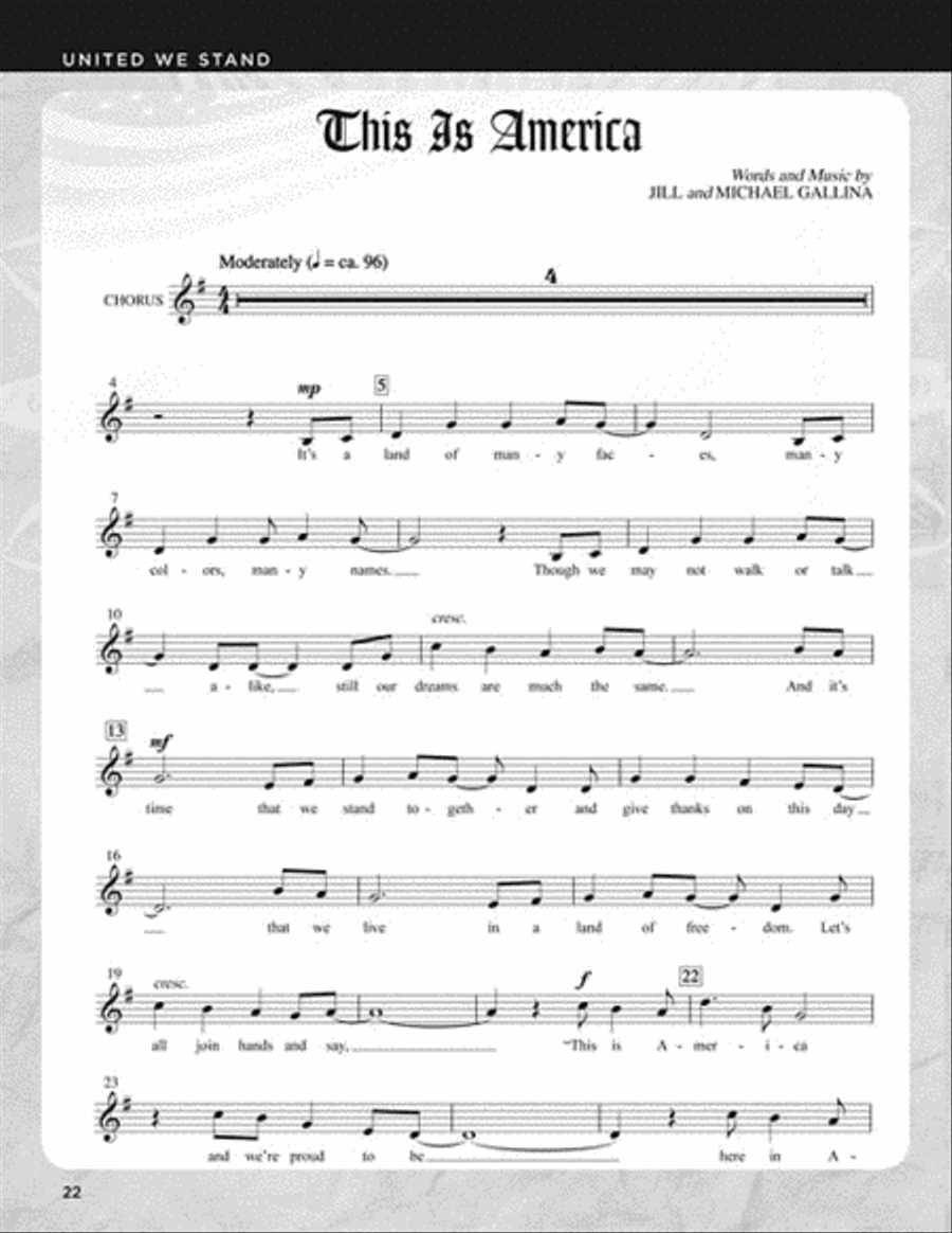 United We Stand Unison Choir scores gallery preview page 8
