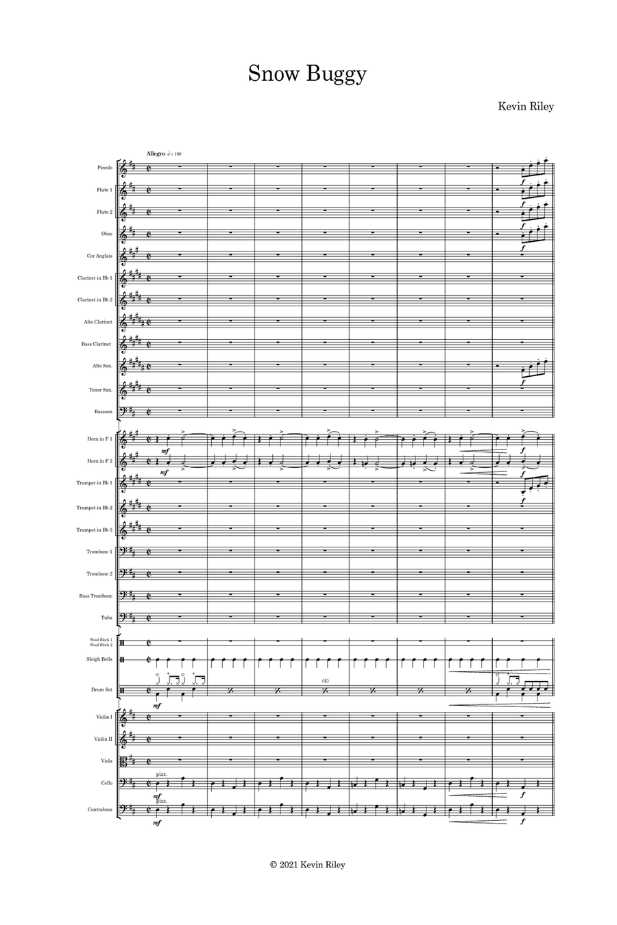 Snow Buggy Full Orchestra scores gallery preview page 1
