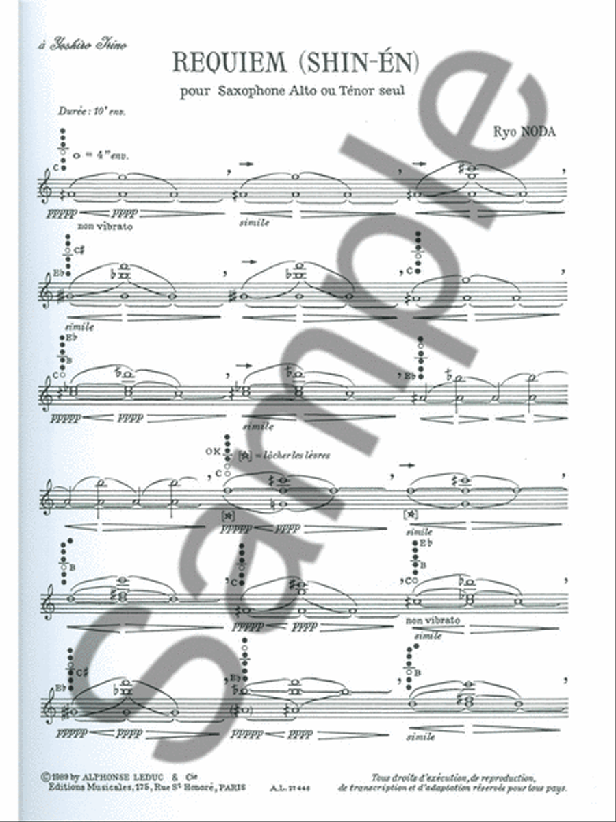 Requiem (shin-en) (saxophone Solo) Saxophone Solo scores gallery preview page 2