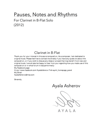 Pauses Notes and Rhythms - Clarinet Solo