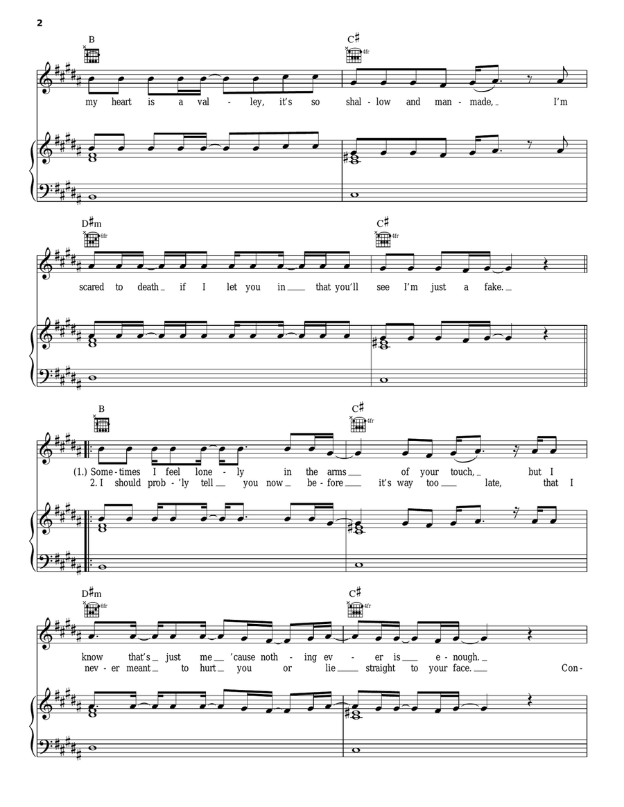 River Lea River Lea Piano, Vocal, Guitar scores gallery preview page 2