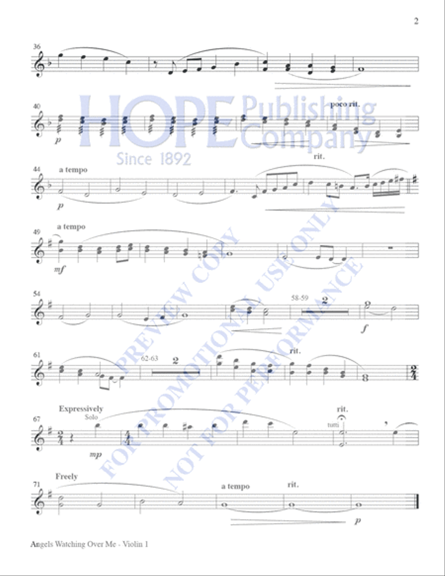 Angels Watching Over Me 4-Part scores gallery preview page 18