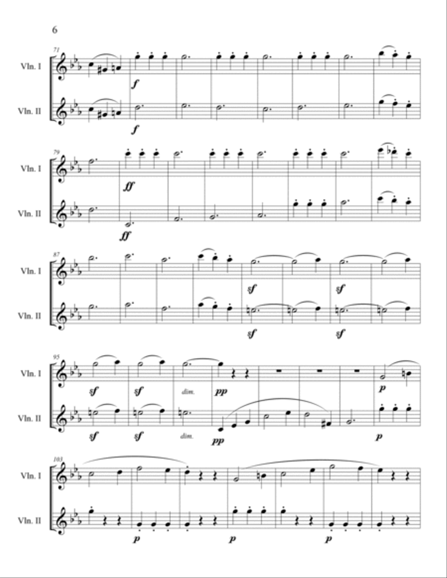 THE BEETHOVEN DUETS FOR VIOLIN SCHERZO NO 5 String Duet scores gallery preview page 6