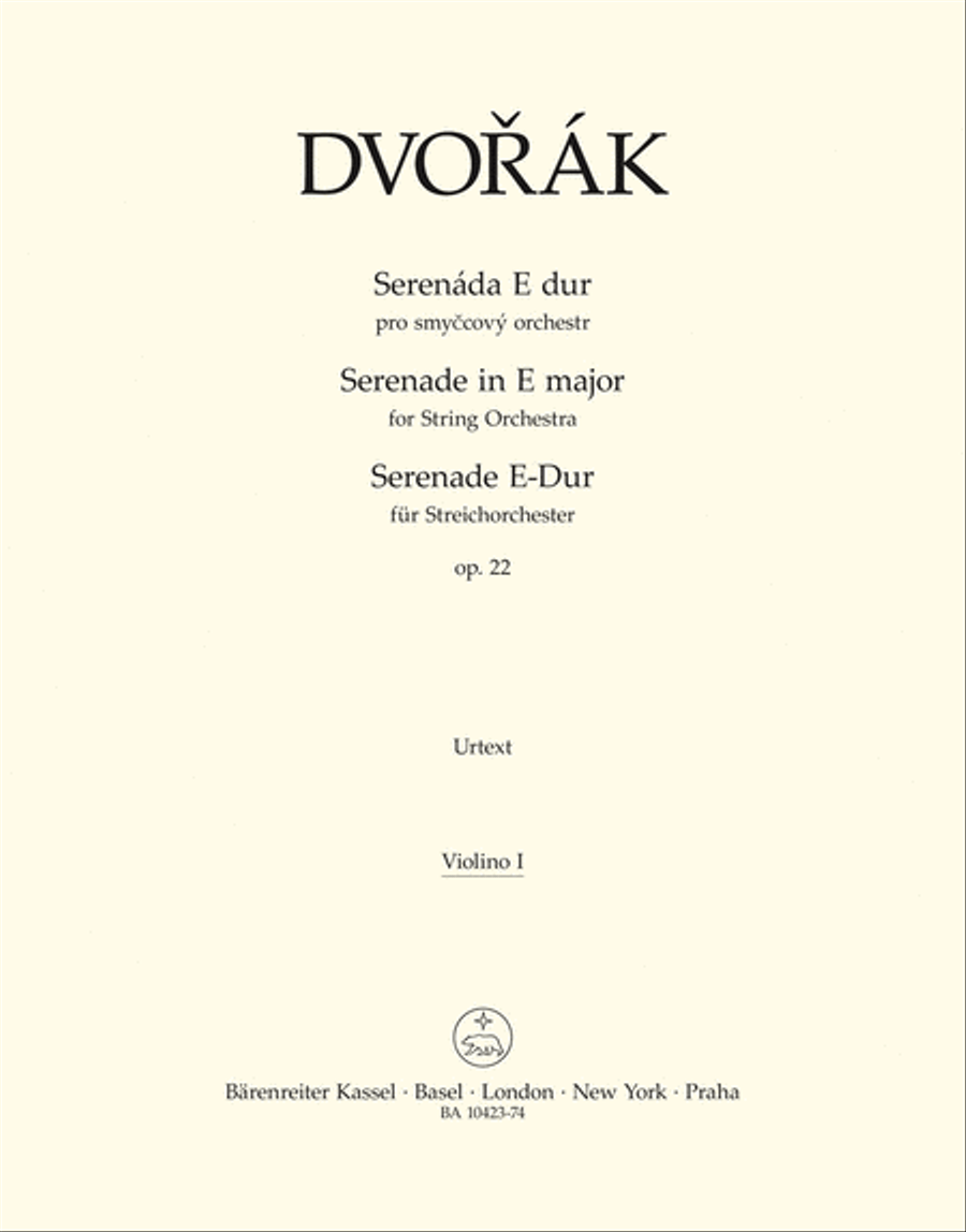 Book cover for Serenade for String Orchestra E major op. 22