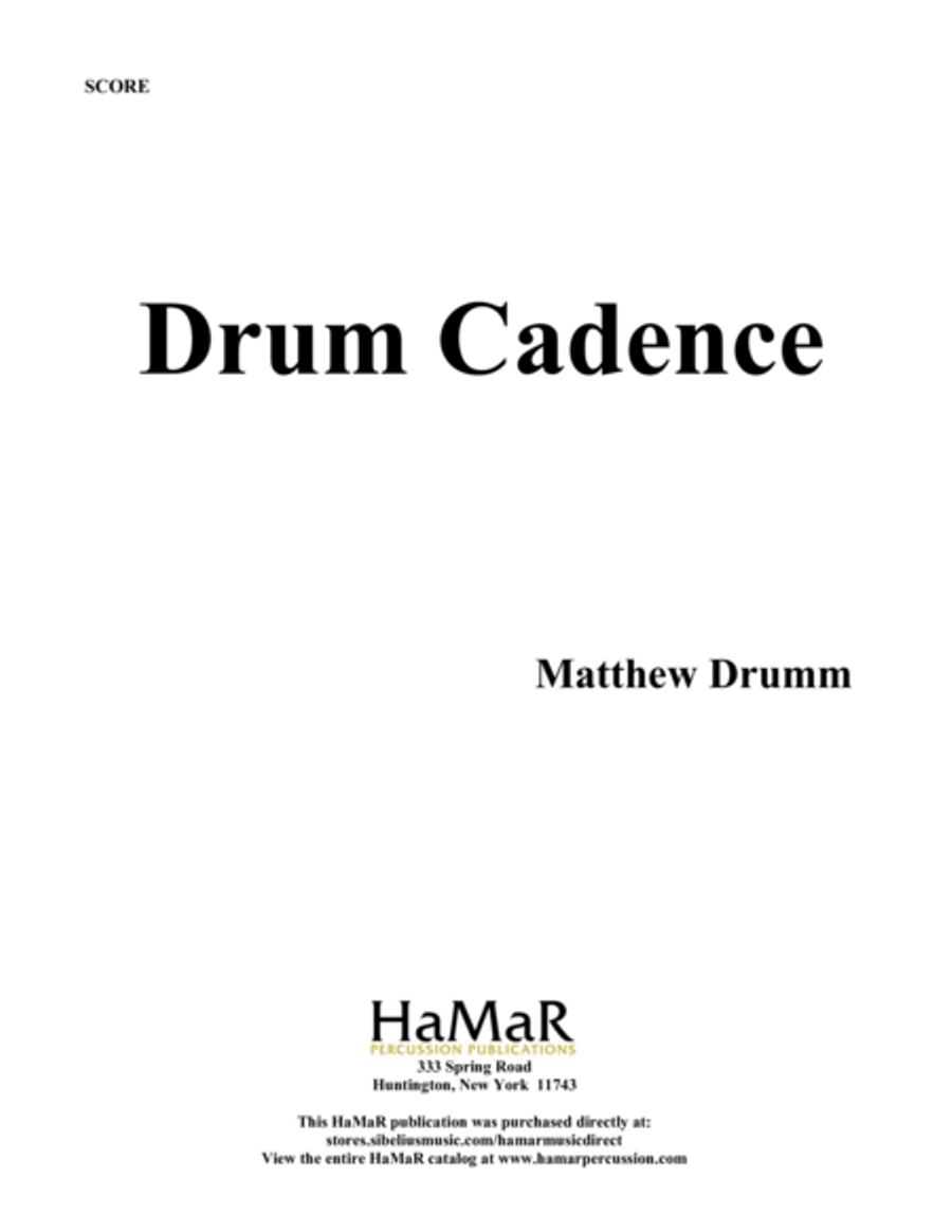 Book cover for Drum Cadence