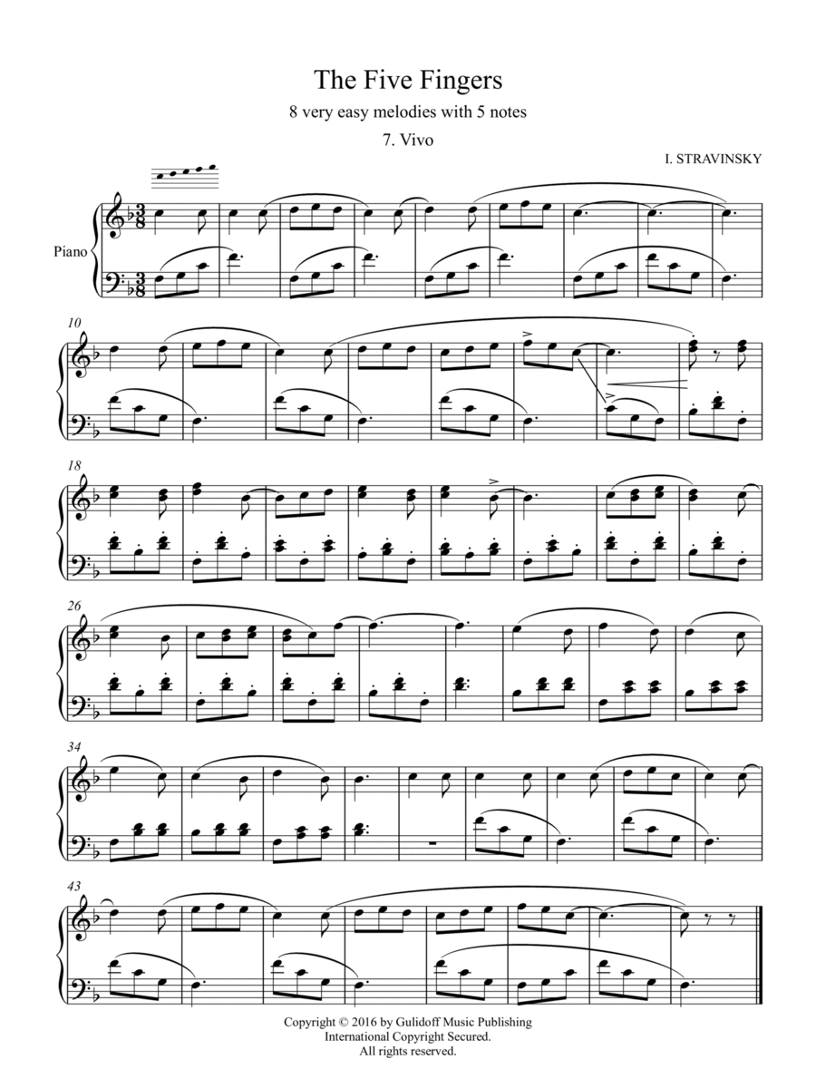 Five Fingers: 7. Vivo Easy Piano scores gallery preview page 1
