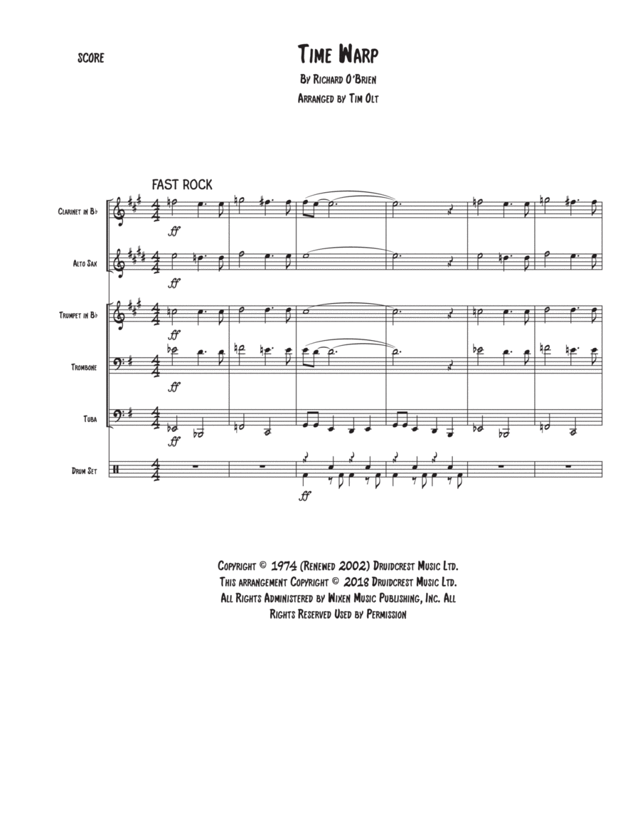 Time Warp Small Ensemble scores gallery preview page 1