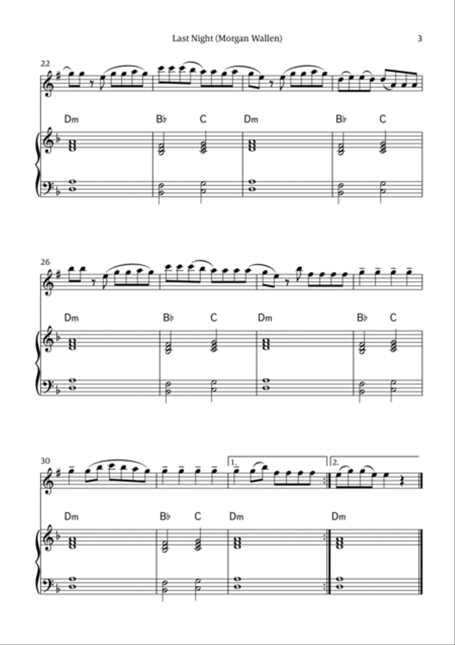 Last Night Soprano Saxophone scores gallery preview page 3