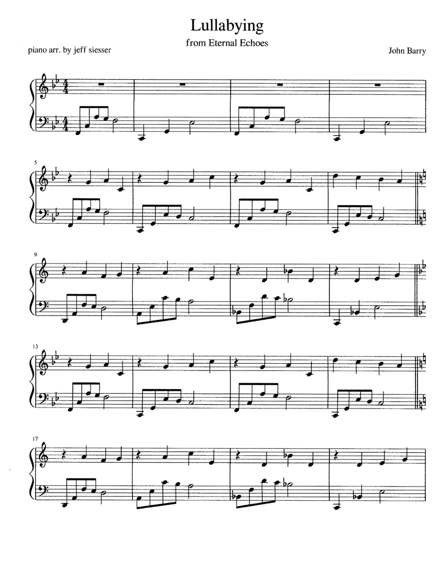 Lullabying Piano Solo scores gallery preview page 1