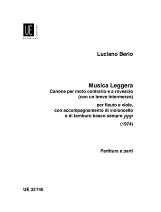 Book cover for Musica Leggera Flute/Viola/Ce