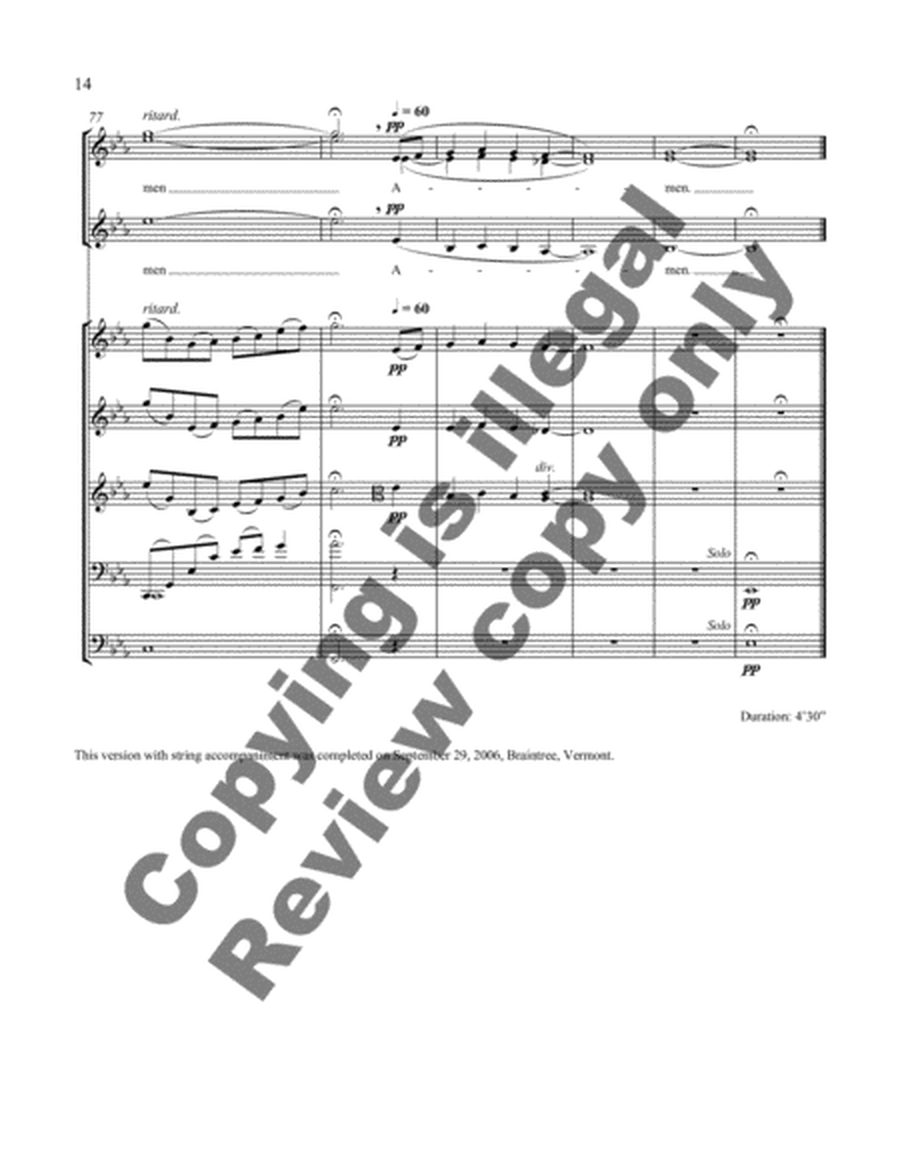 Bethesda Evensong: The Lord's Prayer (Full Score)
