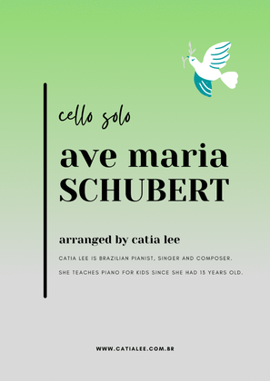 Book cover for Ave Maria - Schubert for Cello solo - A major