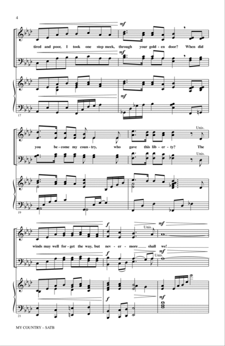 My Country My Country 4-Part scores gallery preview page 3