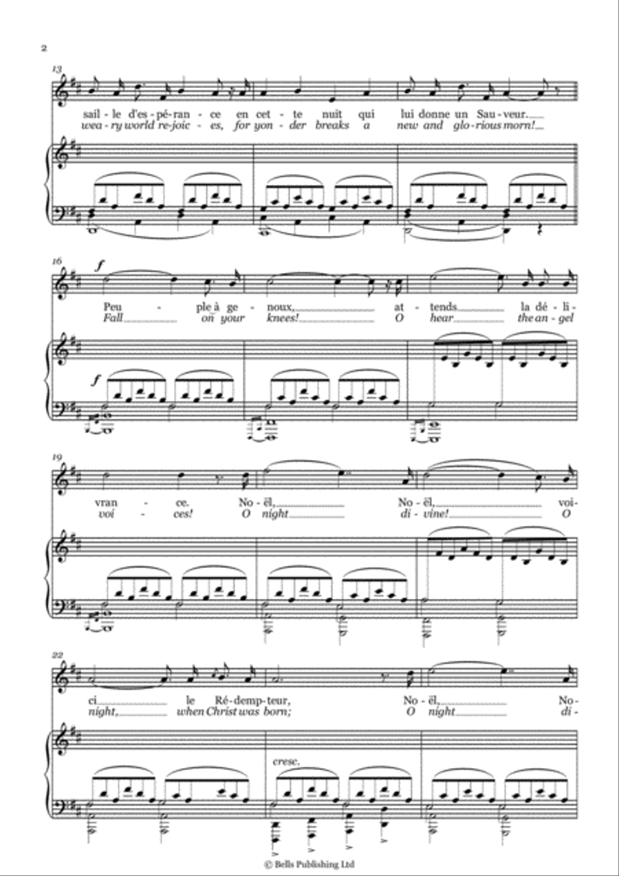 O Holy Night! (D Major) O Holy Night! (D Major) Voice Solo scores gallery preview page 2