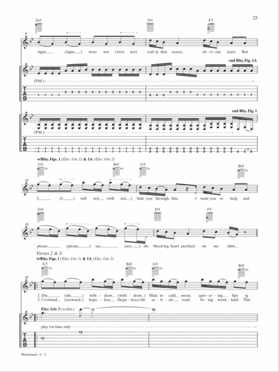Wasteland Guitar Tablature scores gallery preview page 2