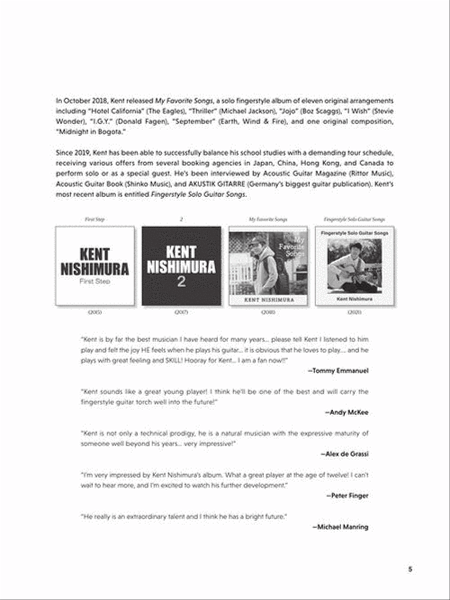Kent Nishimura's Fingerstyle Solo Guitar Songs Electric Guitar scores gallery preview page 5