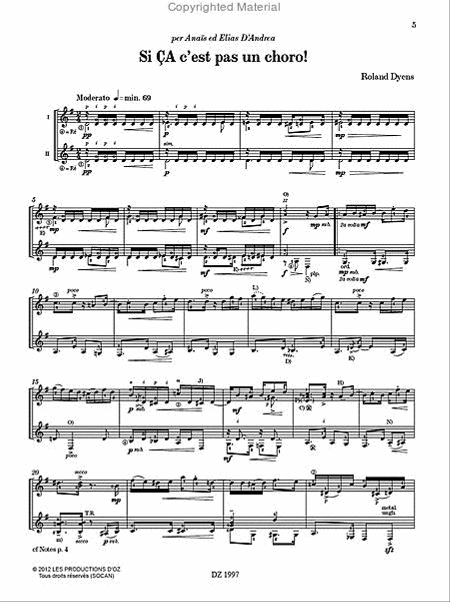 Les 100 de Roland Dyens - Si ÇA c’est pas un choro! Classical Guitar scores gallery preview page 2
