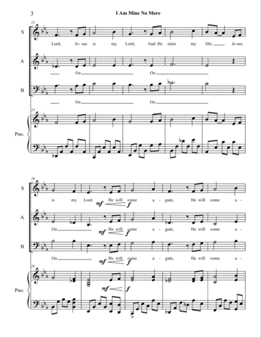 I Am Mine No More I Am Mine No More 3-Part scores gallery preview page 3