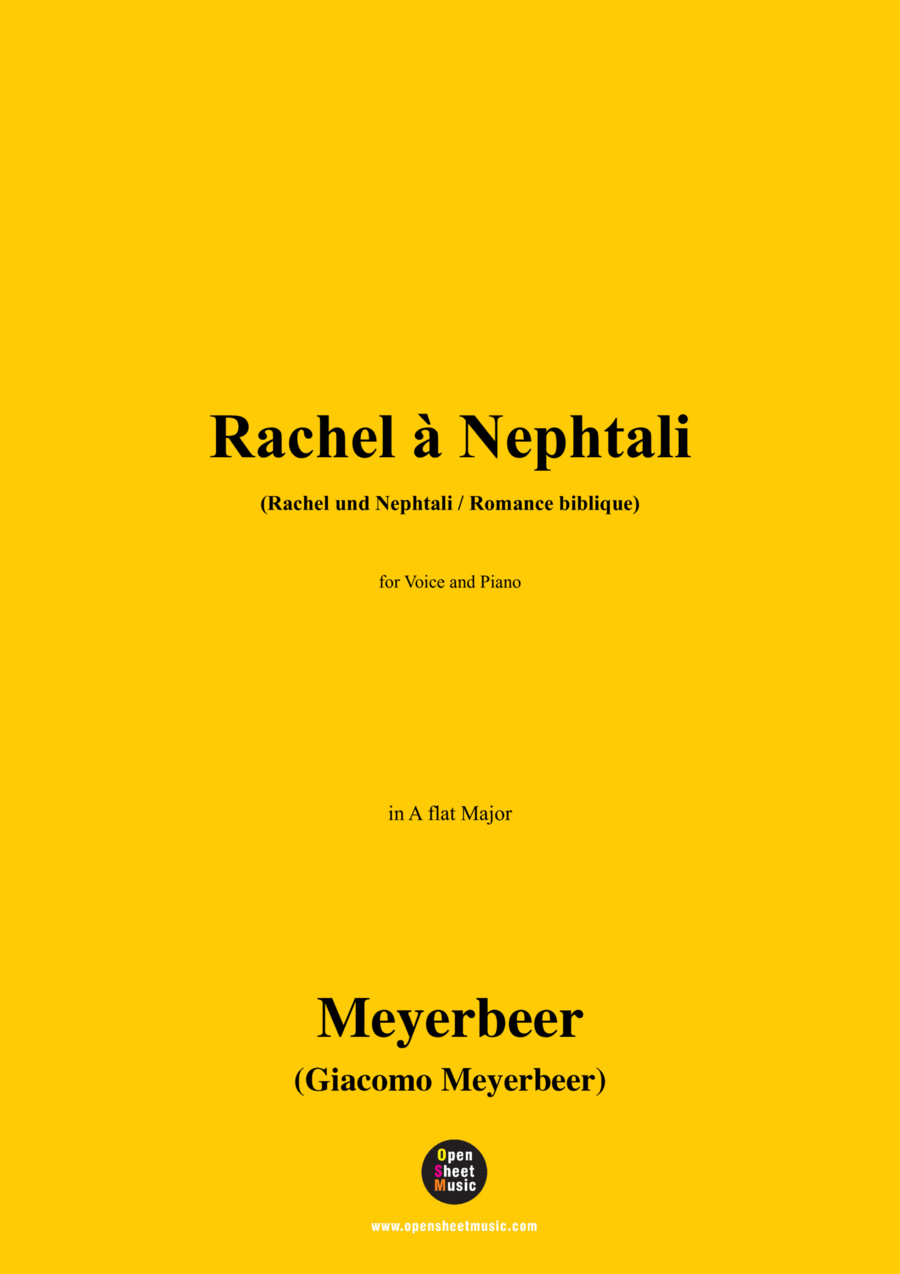 Meyerbeer-Rachel à Nephtali(Rachel und Nephtali;Romance biblique),in A flat Major Voice scores gallery preview page 1