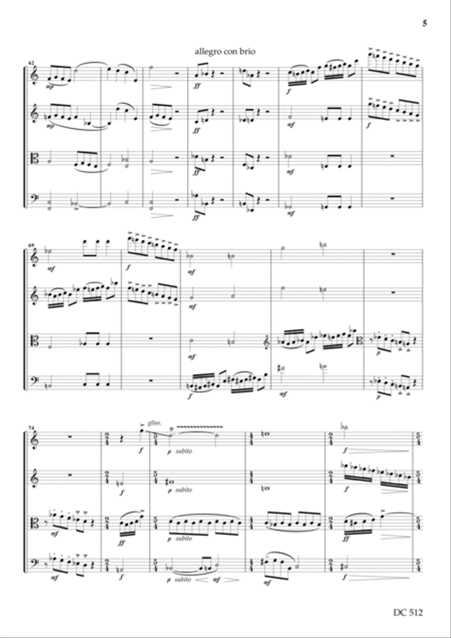 String Quartet No. 6 (Lochrian) (score) String Quartet scores gallery preview page 5