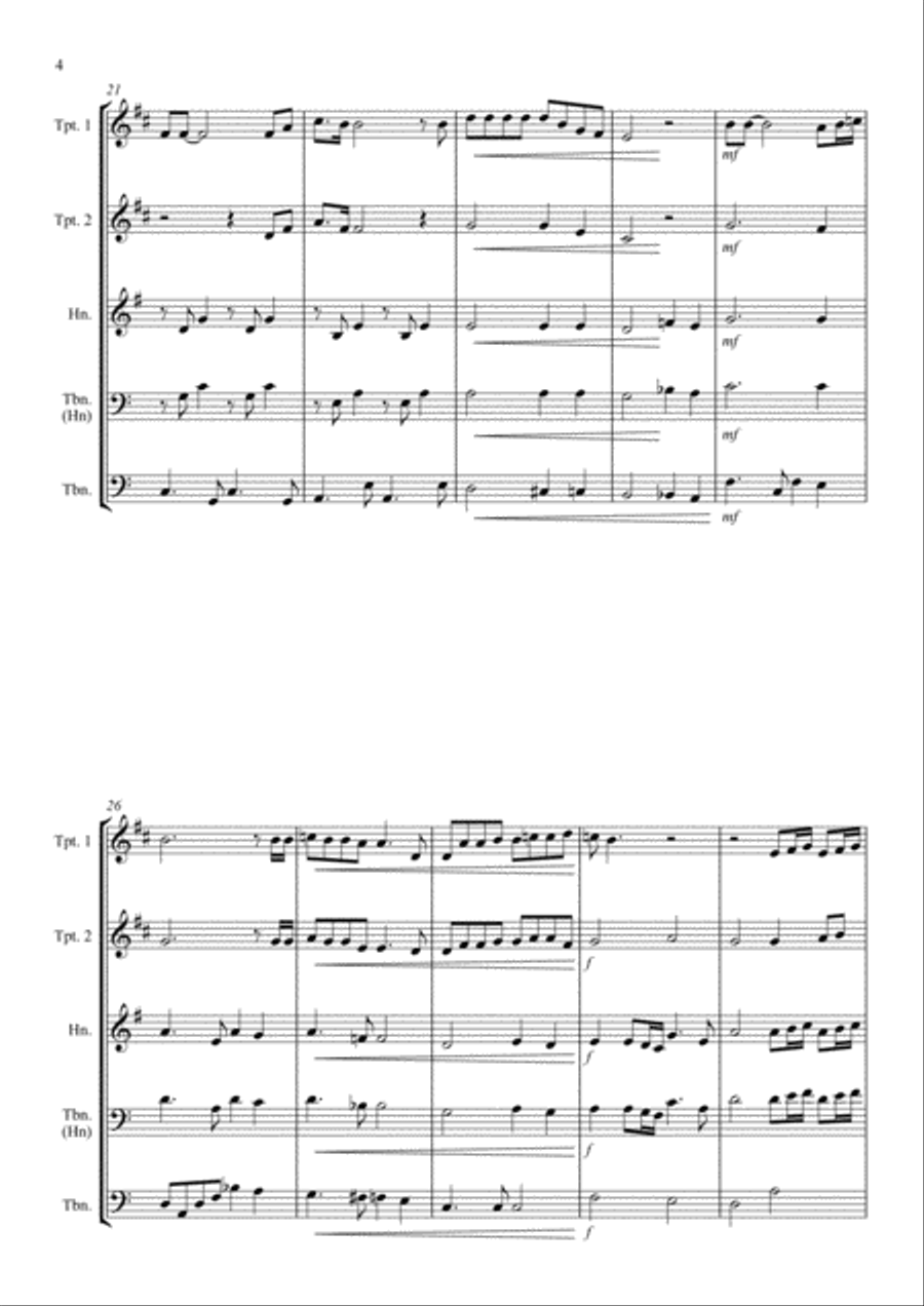 Bohemian Rhapsody Brass Quartet scores gallery preview page 4