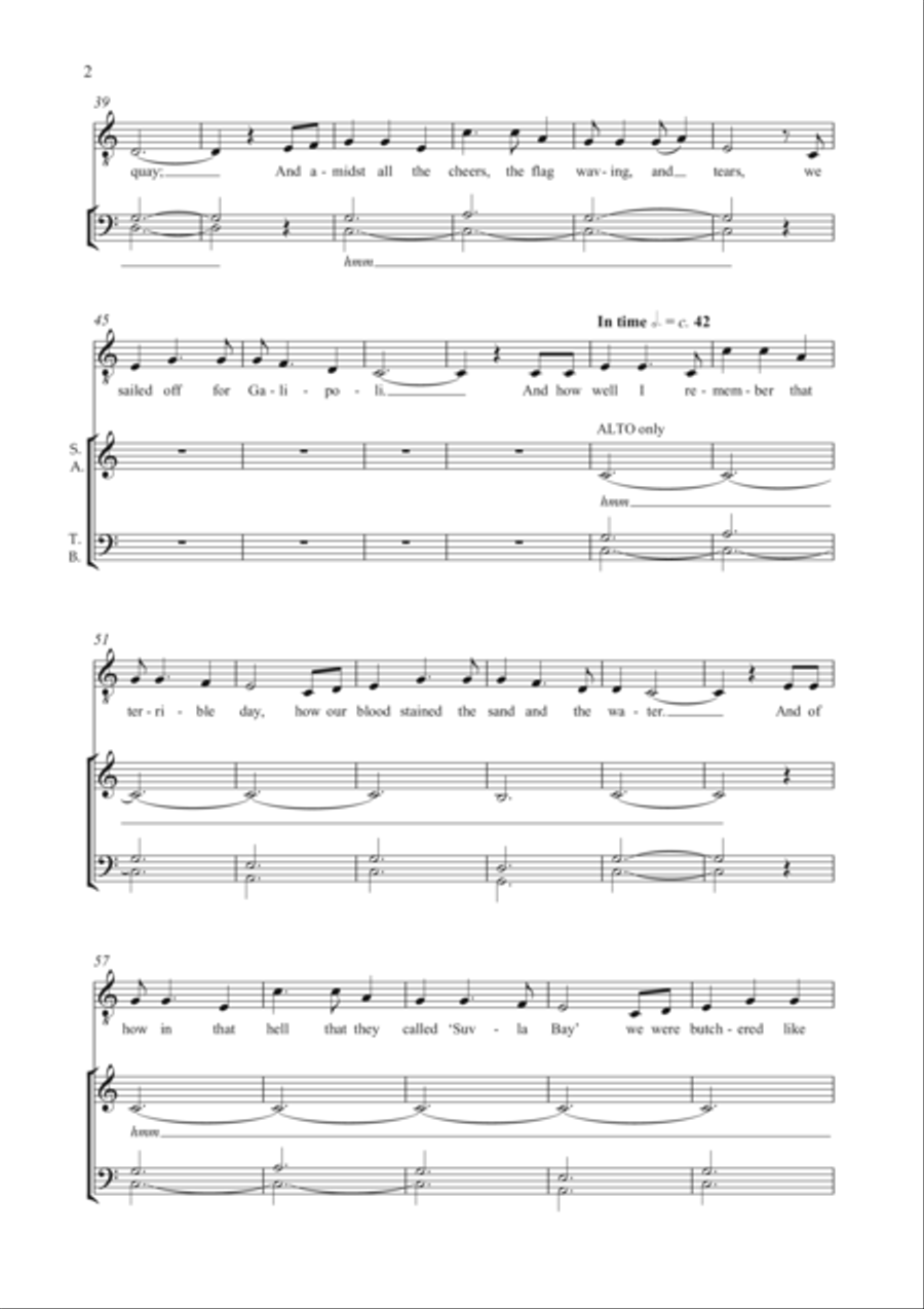 And The Band Played Waltzing Matilda Choir scores gallery preview page 2