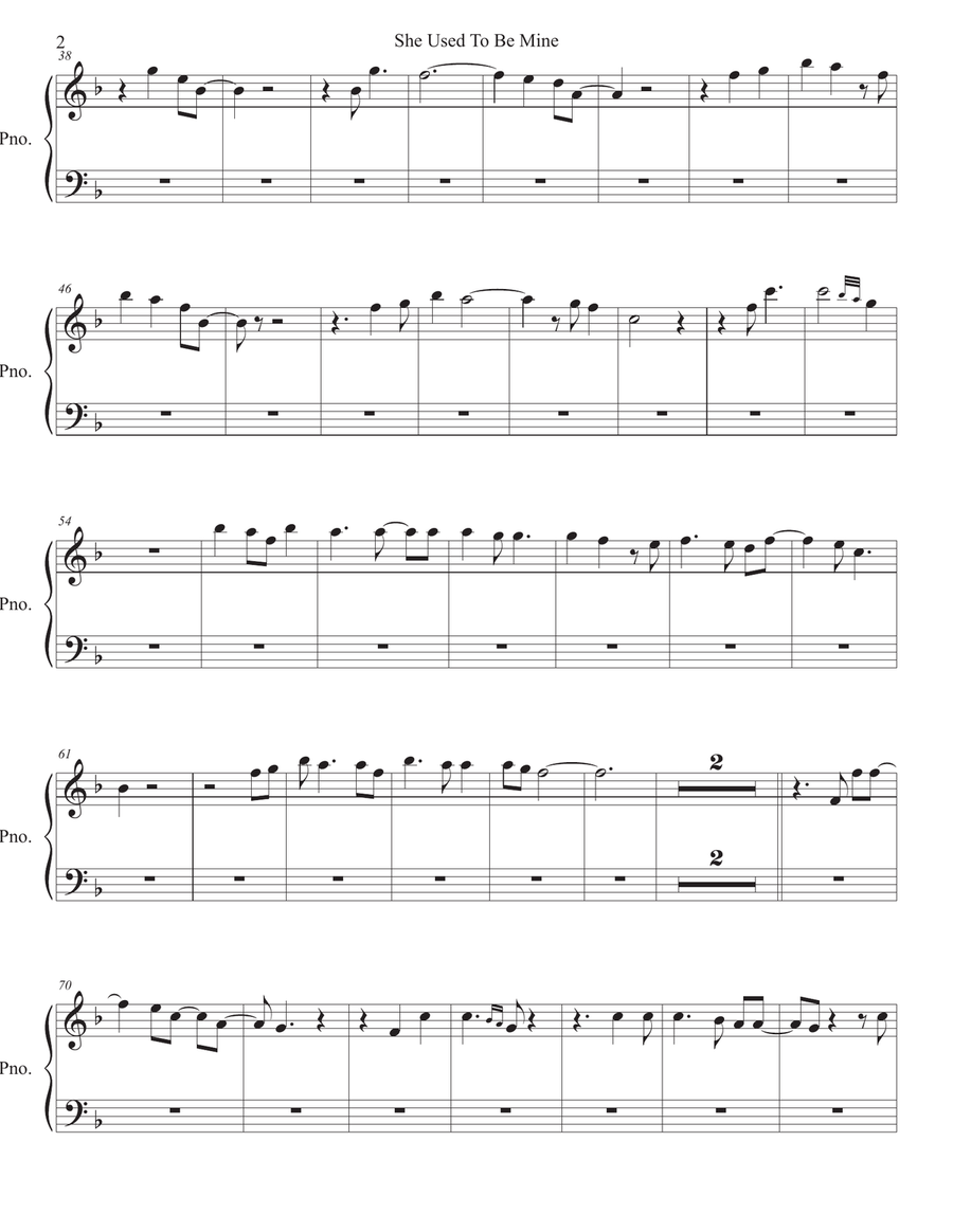 She Used To Be Mine from WAITRESS THE MUSICAL Easy Piano scores gallery preview page 2