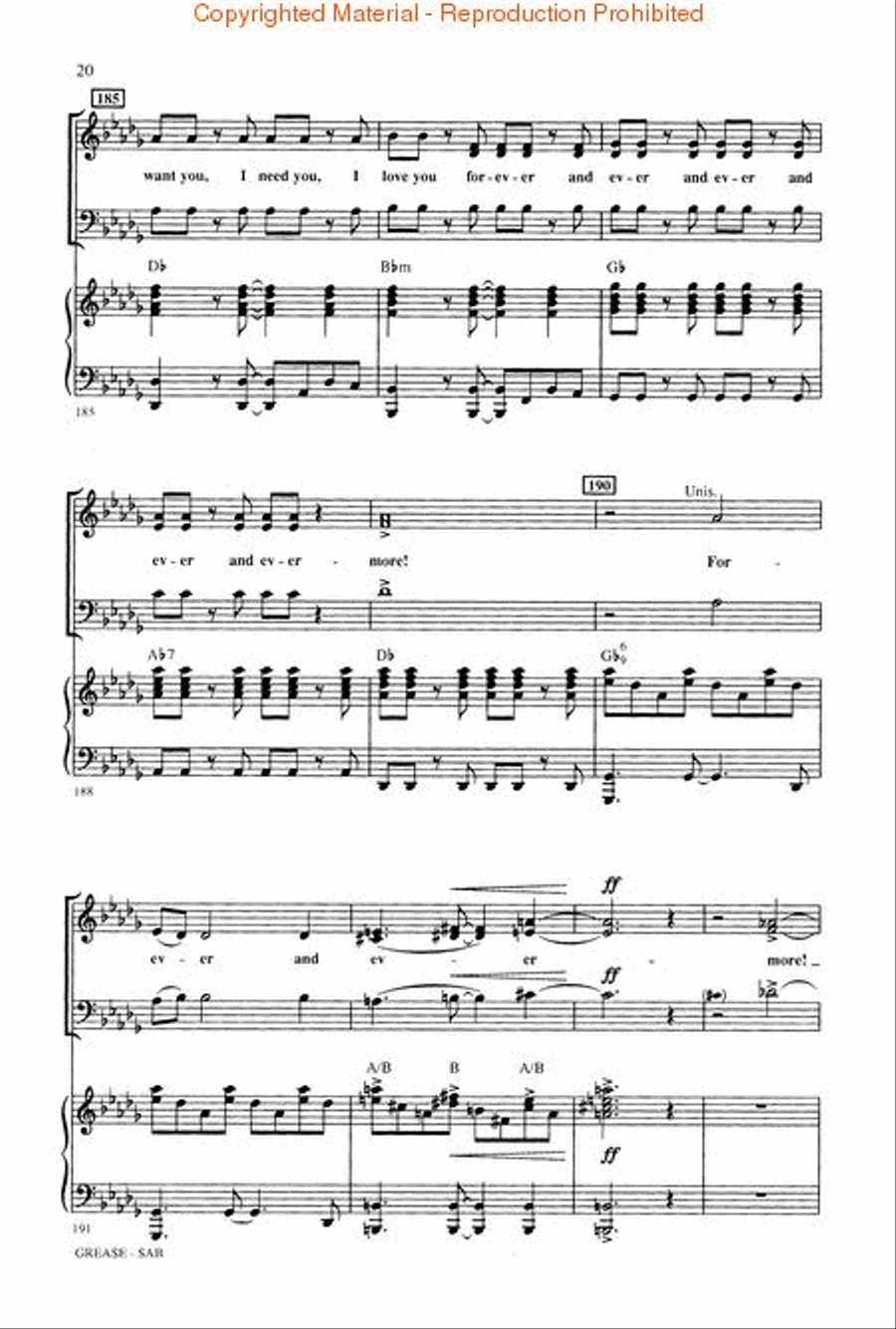 Grease (A New Broadway Medley) 3-Part scores gallery preview page 3