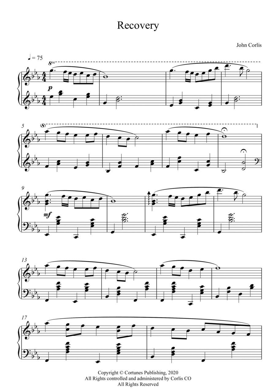 Recovery Piano Solo scores gallery preview page 1