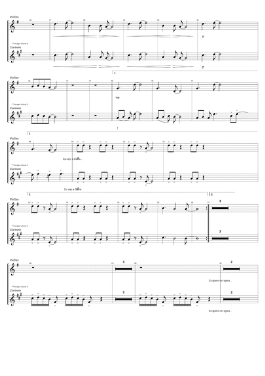 A Tua Glória Clarinet scores gallery preview page 2