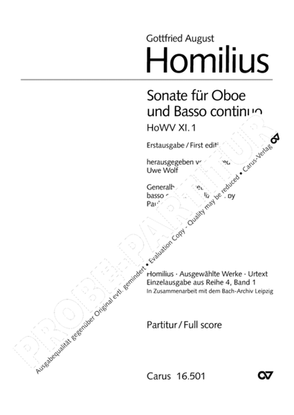 Sonate fur Oboe und Basso continuo image number null