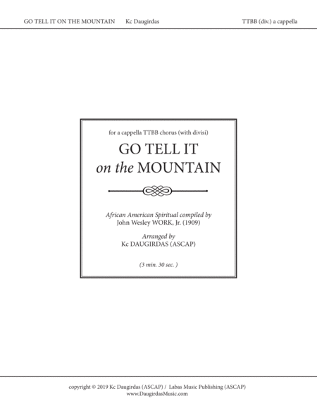 Go Tell It On The Mountain - Glee Club Arrangement image number null
