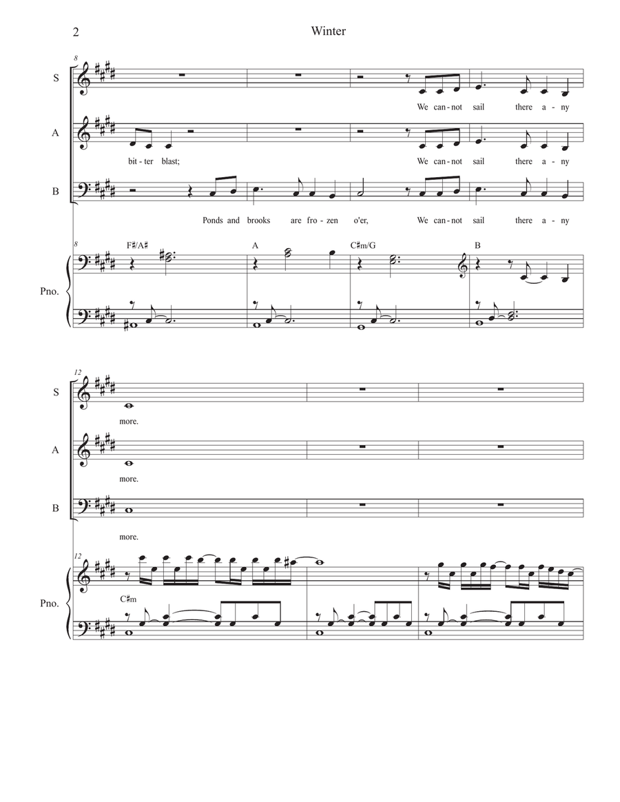 Winter (Vocal Trio - (SAB) 3-Part scores gallery preview page 2