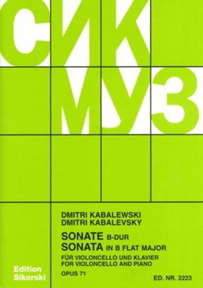 Book cover for Sonata for Cello and Piano, Op. 71