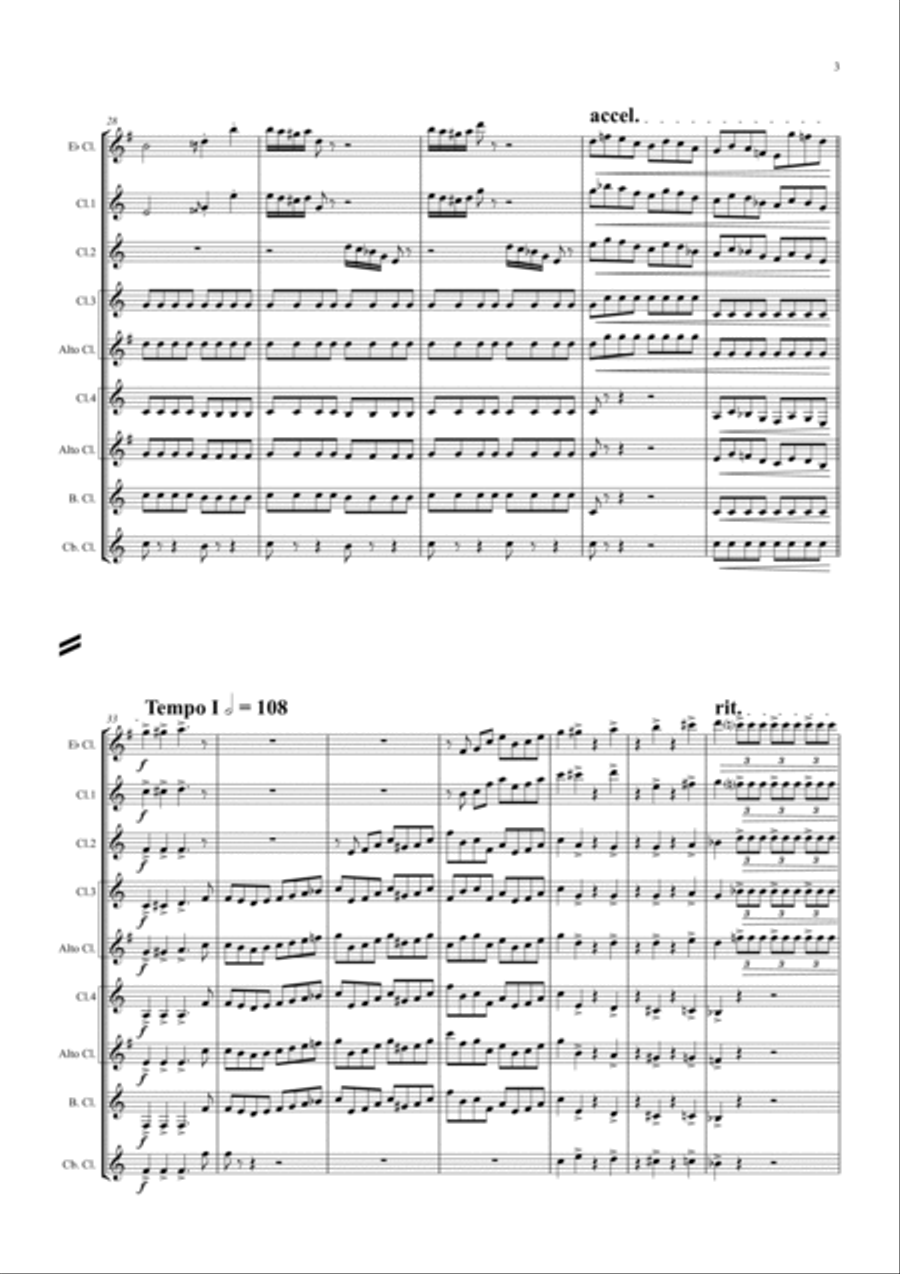 Die Fledermaus (Bb) - Johann Strauss - Overture - Clarinet Choir Letter Clarinet Choir scores gallery preview page 3