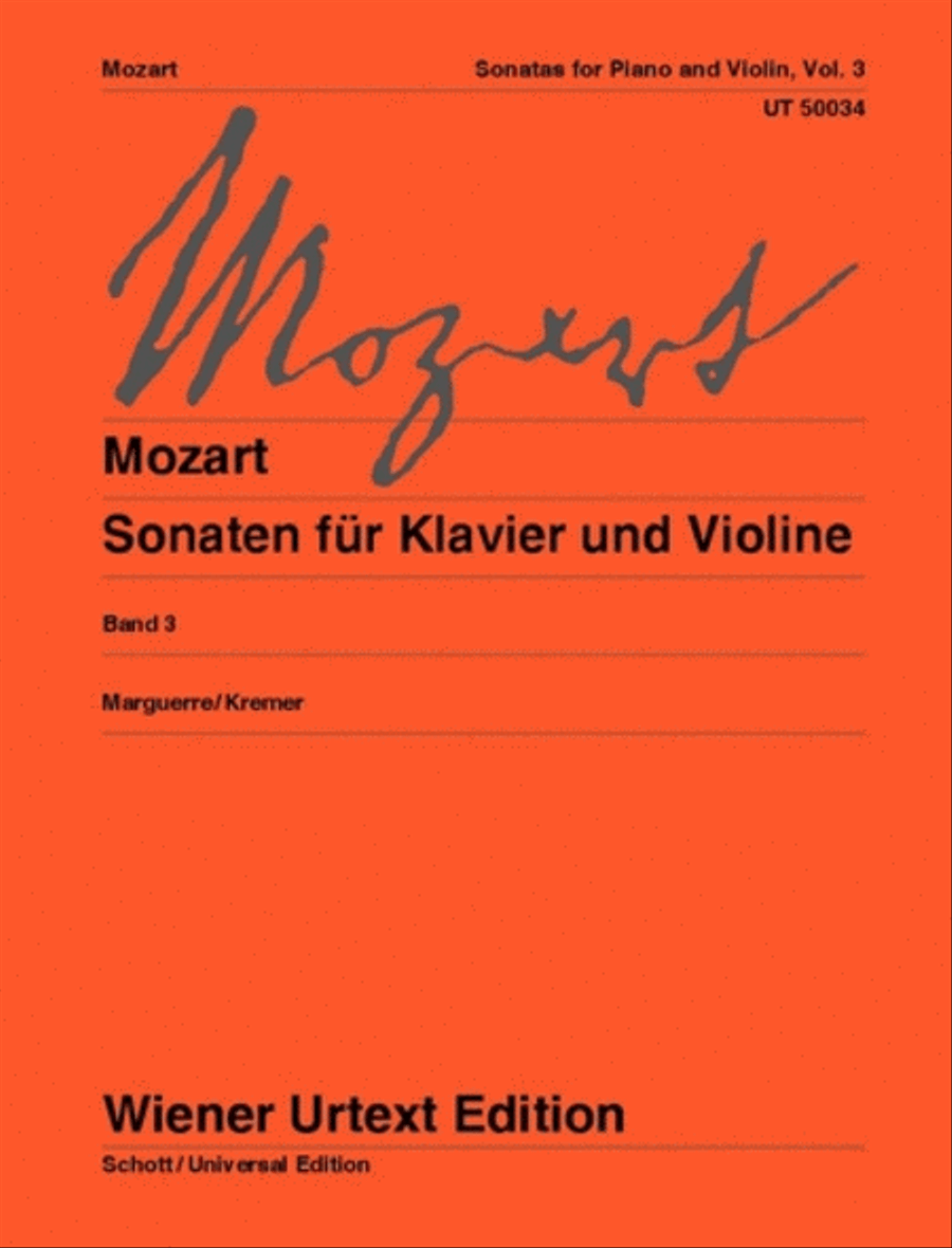 Sonatas for Piano and Violin, Vol. 3 Violin Solo scores gallery preview page 1