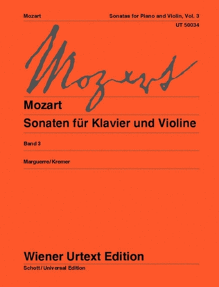 Book cover for Sonatas for Piano and Violin, Vol. 3