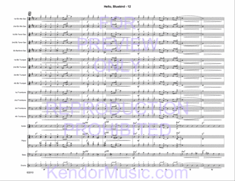 Hello, Bluebird (based on the chord changes to 'Bye Bye Blackbird' by Ray Henderson) image number null