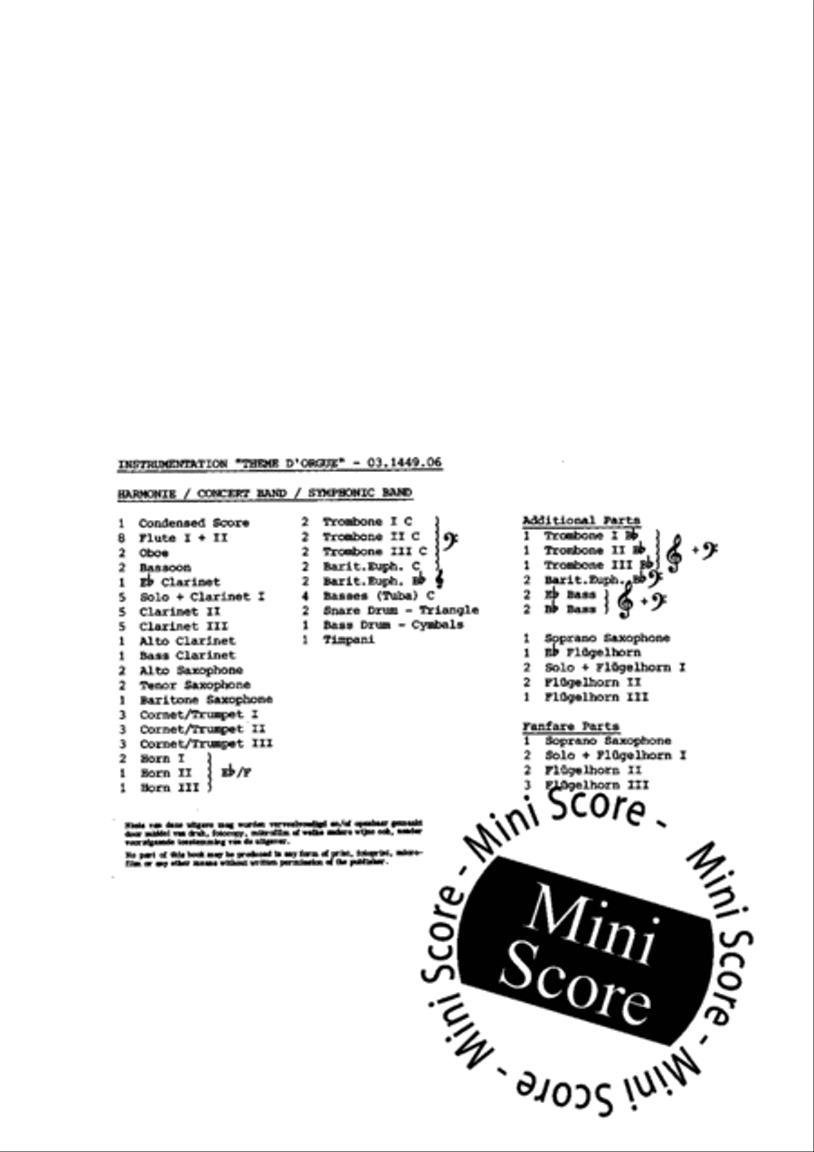 Theme D'Orgue Concert Band scores gallery preview page 4