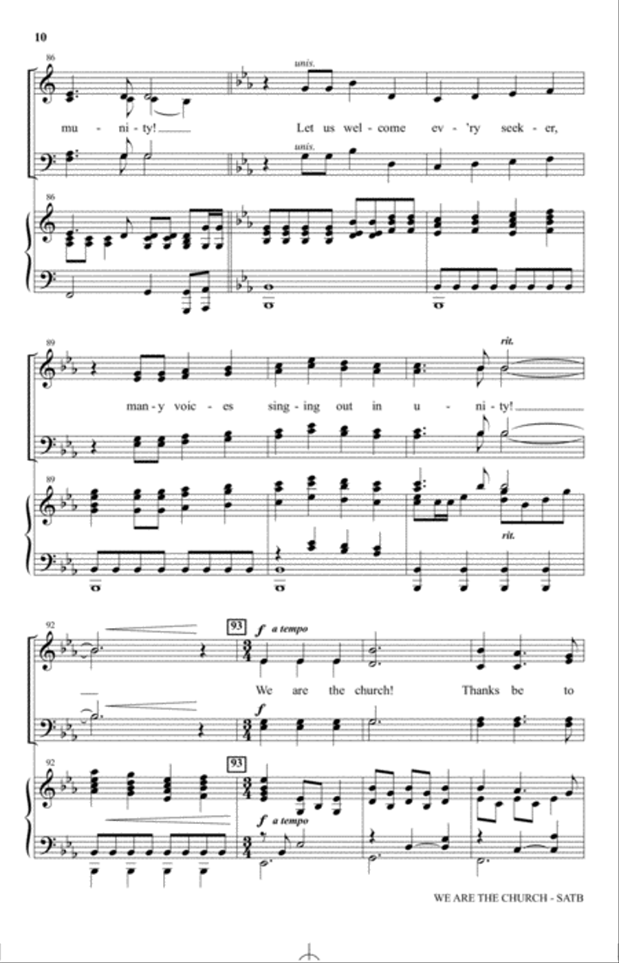 We Are The Church (Thanks Be To God) 4-Part scores gallery preview page 9