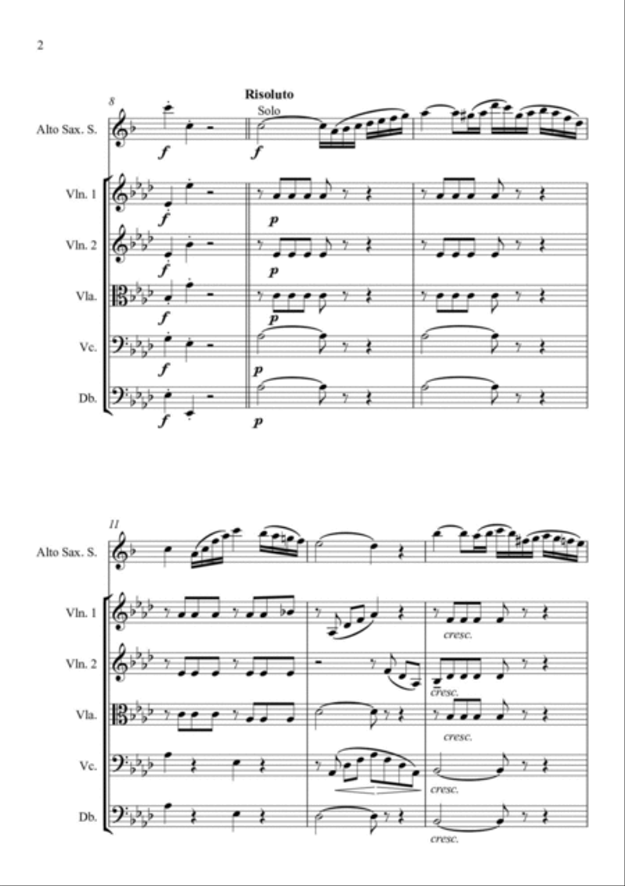 Jean-Baptiste Singelée Concertino opus 78 for alto saxophone and string orchestra (score and parts) Chamber Music scores gallery preview page 4