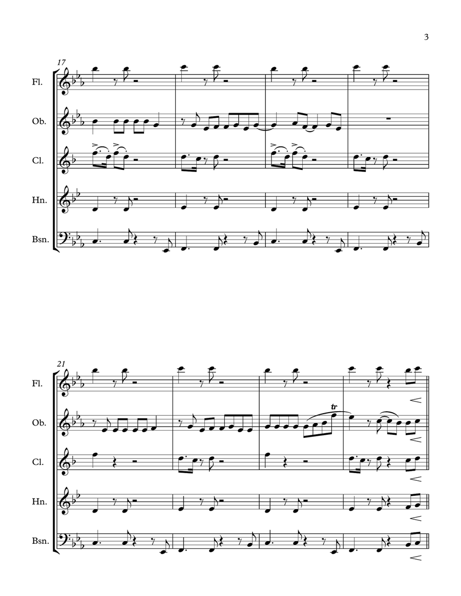 Creep Woodwind Quintet scores gallery preview page 4