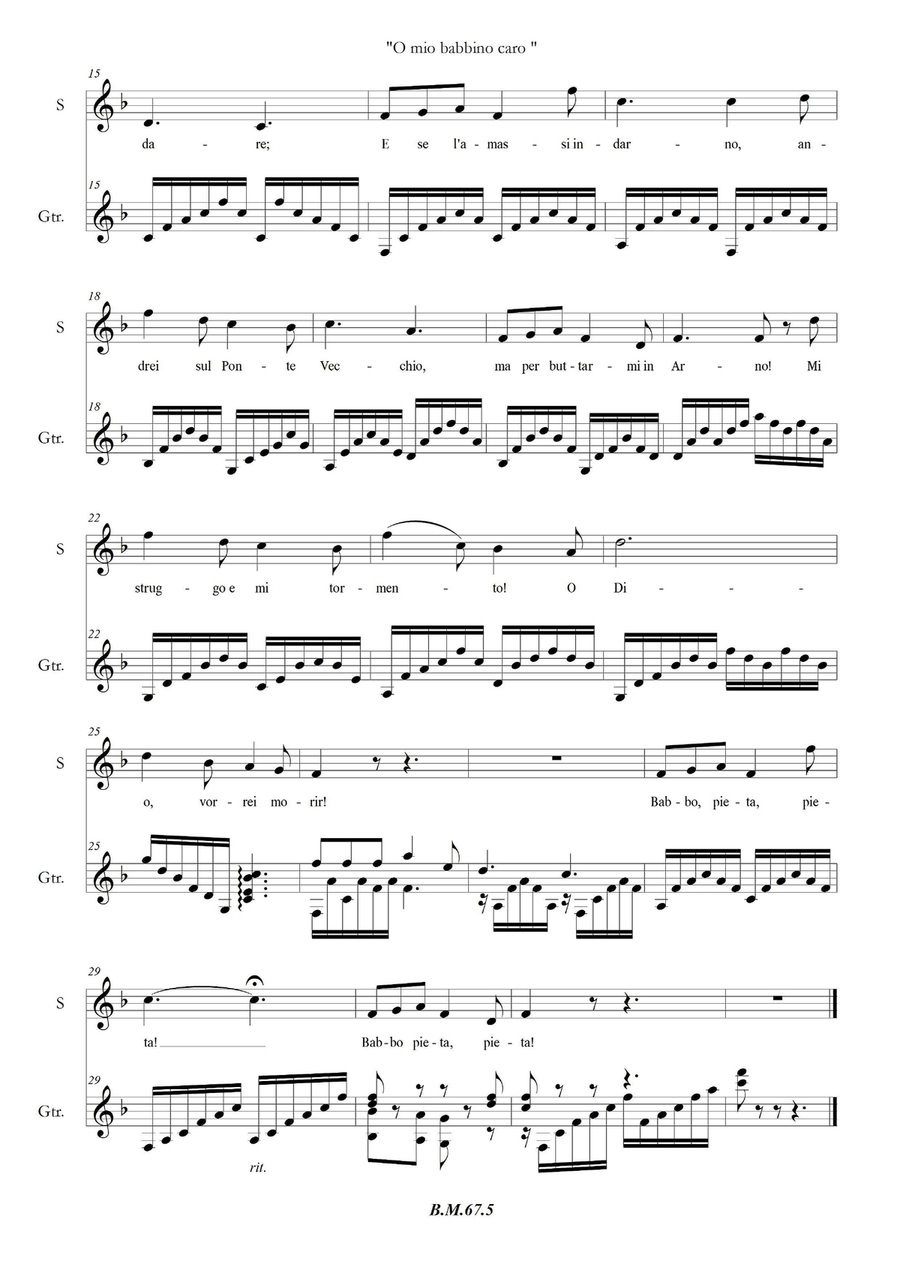 Famous opera arias with classical guitar Small Ensemble scores gallery preview page 6