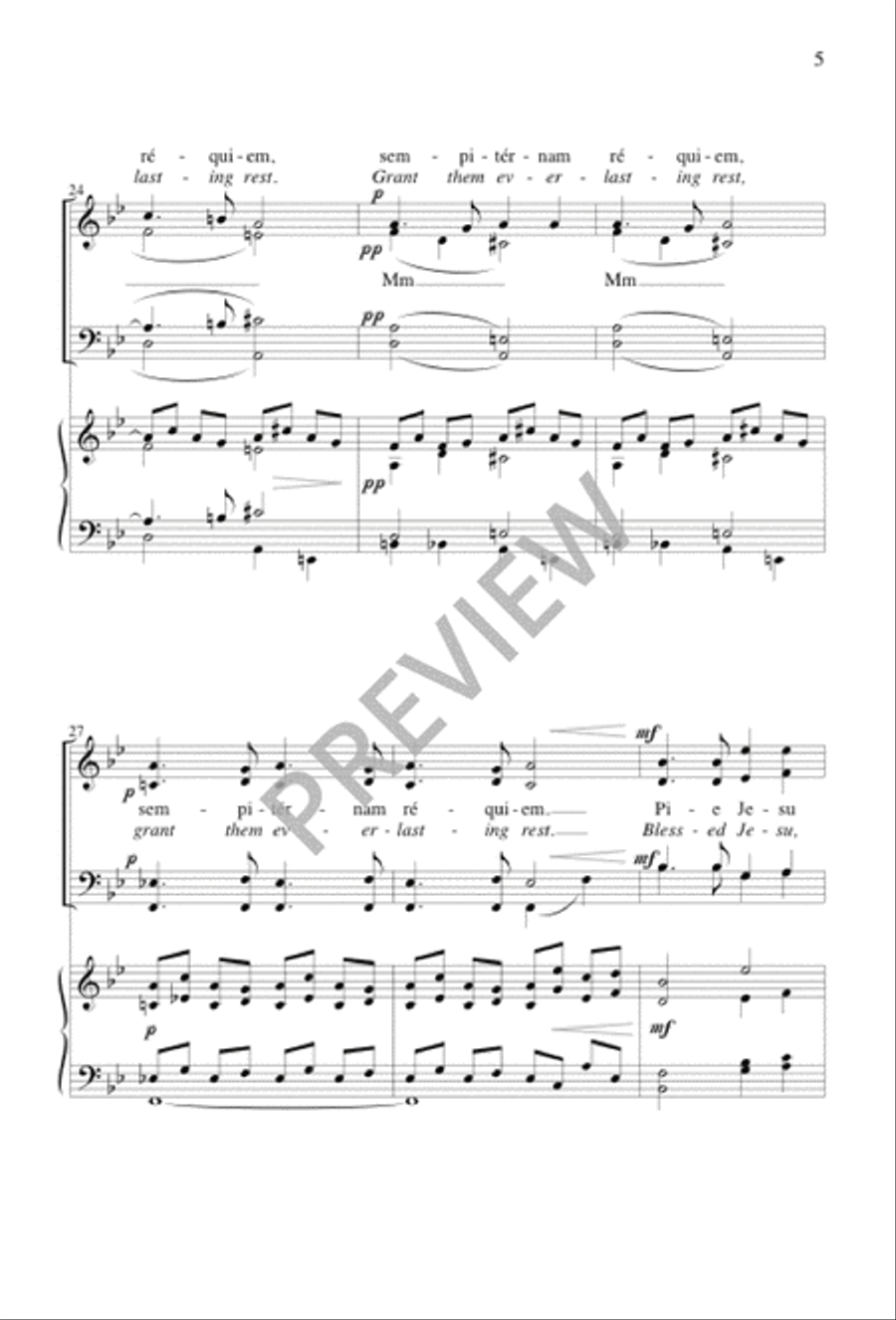 Pie Jesu Pie Jesu 4-Part scores gallery preview page 5